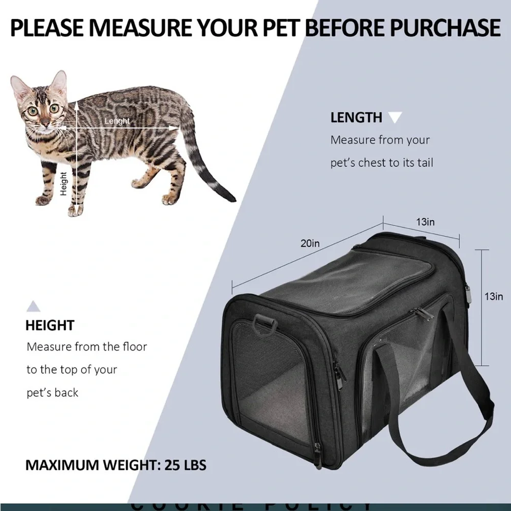 Cat/Puppy Carrier by Henkelion. Black. Large.